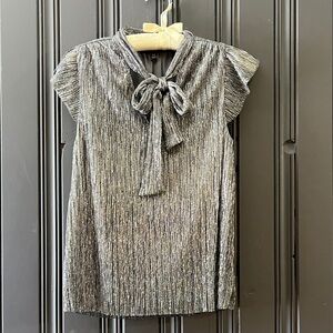 Banana Republic Silver Tie-Neck Top